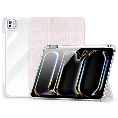 DUX DUCIS Unid Series For iPad Pro 11 (2024) Clear Case TPU+PC+Leather Cover with Auto Wake / Sleep