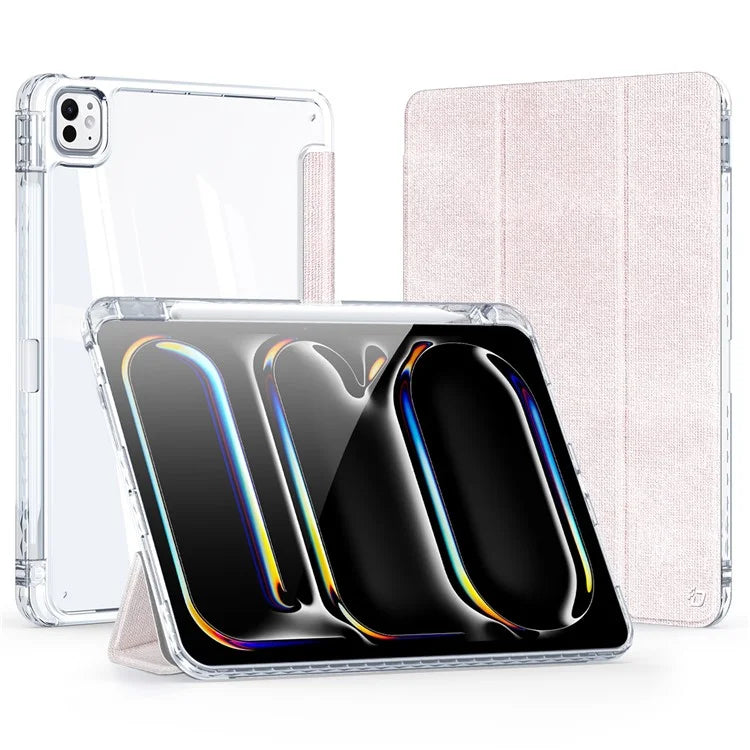 DUX DUCIS Unid Series For iPad Pro 11 (2024) Clear Case TPU+PC+Leather Cover with Auto Wake / Sleep