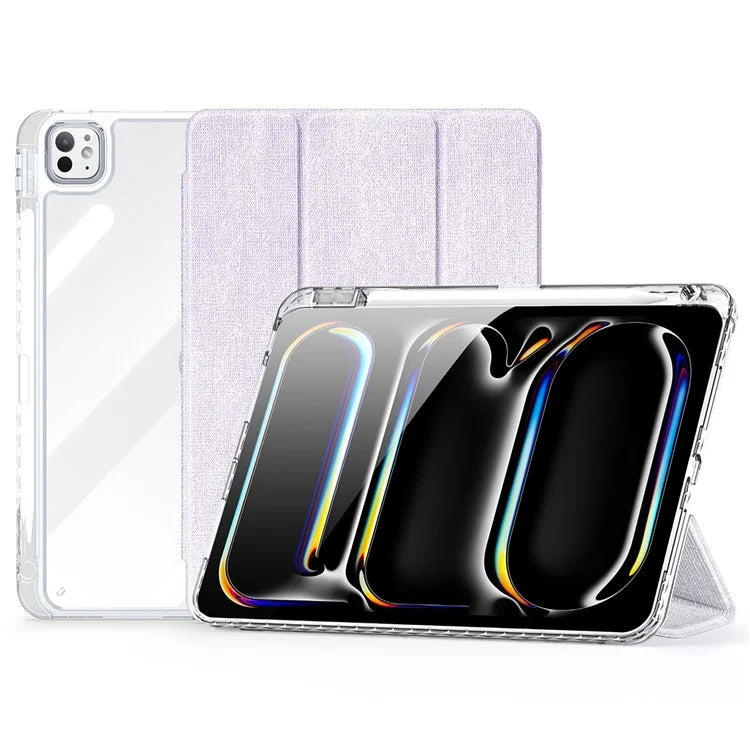 DUX DUCIS Unid Series For iPad Pro 11 (2024) Clear Case TPU+PC+Leather Cover with Auto Wake / Sleep