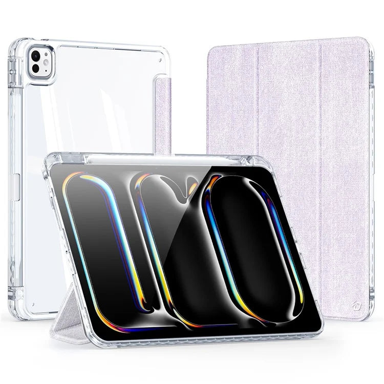 DUX DUCIS Unid Series For iPad Pro 11 (2024) Clear Case TPU+PC+Leather Cover with Auto Wake / Sleep