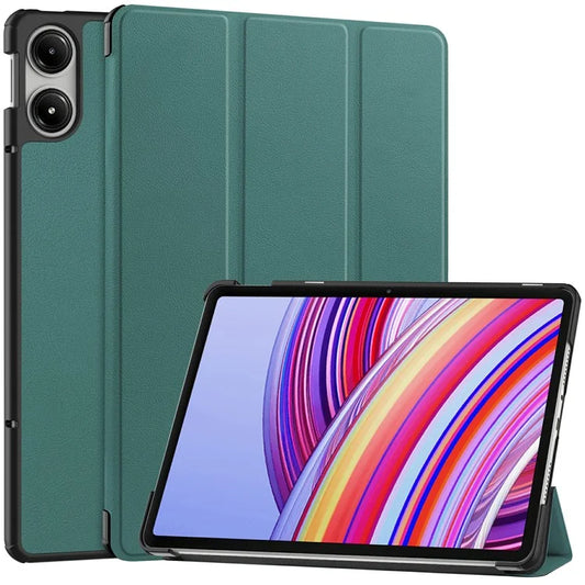 For Xiaomi Redmi Pad Pro / Redmi Pad Pro 5G / Poco Pad Case Tri-Fold Stand Leather Tablet Cover with Auto Wake / Sleepish Green