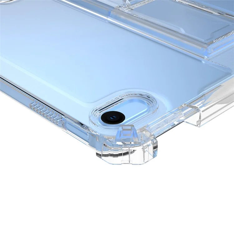 For iPad 10.9 (2022) Tablet Case Clear TPU Airbag Corners Drop Protection Cover with PC Kickstand