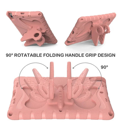 For iPad 10.2 (2021) / (2020) / (2019) / iPad Air 10.5 inch (2019) Case Butterfly Kickstand EVA Tablet Cover with Lanyard