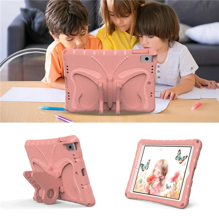 For iPad 10.2 (2021) / (2020) / (2019) / iPad Air 10.5 inch (2019) Case Butterfly Kickstand EVA Tablet Cover with Lanyard