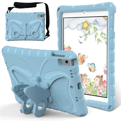 For iPad 10.2 (2021) / (2020) / (2019) / iPad Air 10.5 inch (2019) Case Butterfly Kickstand EVA Tablet Cover with Lanyard