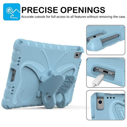 For iPad 10.2 (2021) / (2020) / (2019) / iPad Air 10.5 inch (2019) Case Butterfly Kickstand EVA Tablet Cover with Lanyard