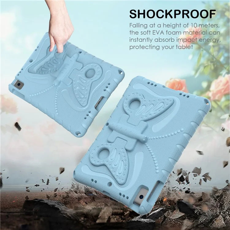 For iPad 10.2 (2021) / (2020) / (2019) / iPad Air 10.5 inch (2019) Case Butterfly Kickstand EVA Tablet Cover with Lanyard