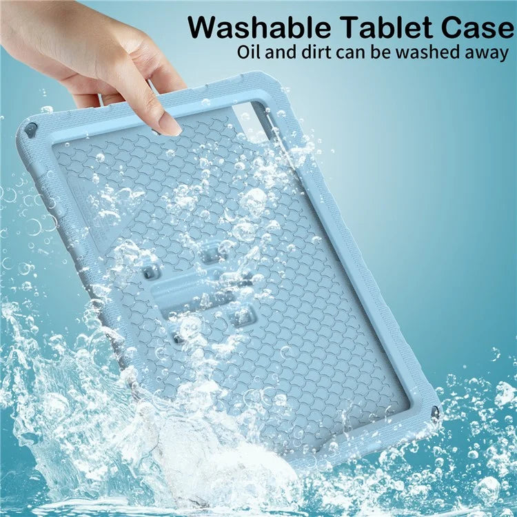 For iPad 10.2 (2021) / (2020) / (2019) / iPad Air 10.5 inch (2019) Case Butterfly Kickstand EVA Tablet Cover with Lanyard