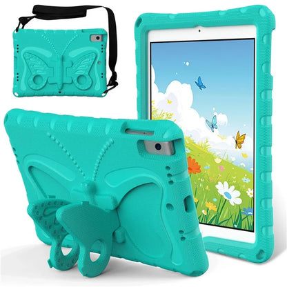 For iPad 10.2 (2021) / (2020) / (2019) / iPad Air 10.5 inch (2019) Case Butterfly Kickstand EVA Tablet Cover with Lanyard