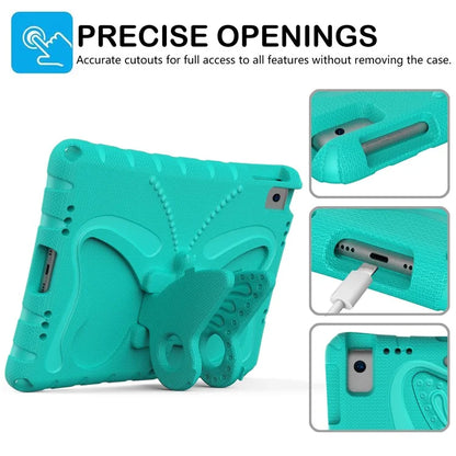 For iPad 10.2 (2021) / (2020) / (2019) / iPad Air 10.5 inch (2019) Case Butterfly Kickstand EVA Tablet Cover with Lanyard