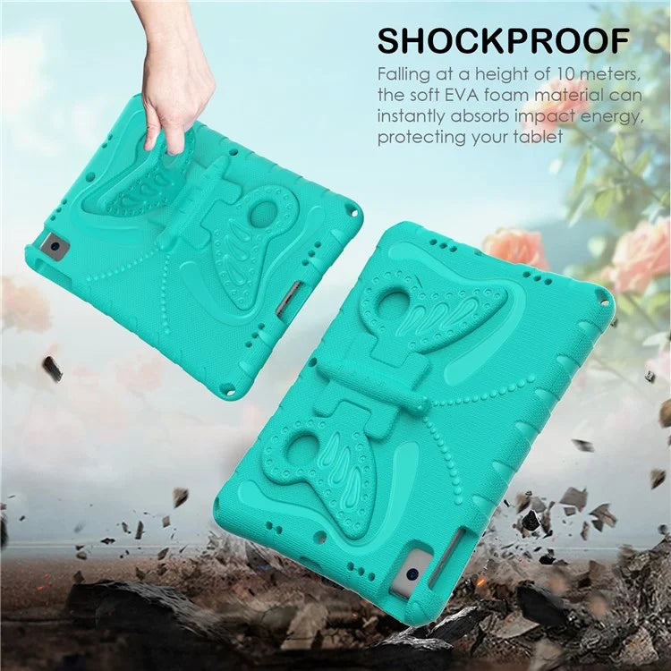 For iPad 10.2 (2021) / (2020) / (2019) / iPad Air 10.5 inch (2019) Case Butterfly Kickstand EVA Tablet Cover with Lanyard