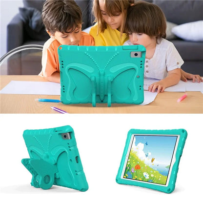 For iPad 10.2 (2021) / (2020) / (2019) / iPad Air 10.5 inch (2019) Case Butterfly Kickstand EVA Tablet Cover with Lanyard