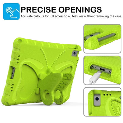 For iPad 10.2 (2021) / (2020) / (2019) / iPad Air 10.5 inch (2019) Case Butterfly Kickstand EVA Tablet Cover with Lanyard