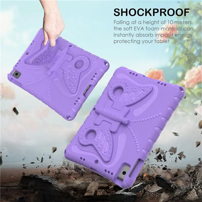 For iPad 10.2 (2021) / (2020) / (2019) / iPad Air 10.5 inch (2019) Case Butterfly Kickstand EVA Tablet Cover with Lanyard