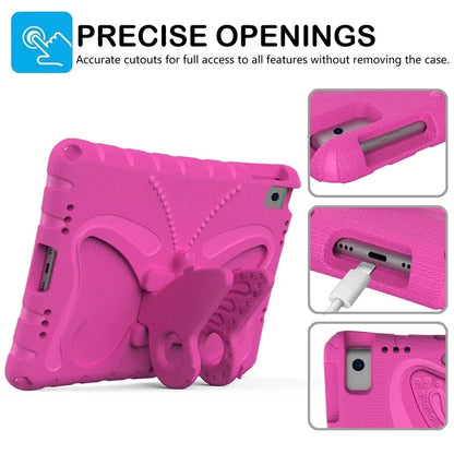 For iPad 10.2 (2021) / (2020) / (2019) / iPad Air 10.5 inch (2019) Case Butterfly Kickstand EVA Tablet Cover with Lanyard