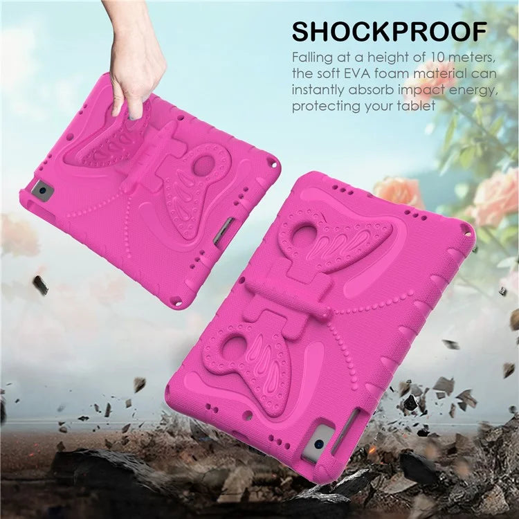 For iPad 10.2 (2021) / (2020) / (2019) / iPad Air 10.5 inch (2019) Case Butterfly Kickstand EVA Tablet Cover with Lanyard