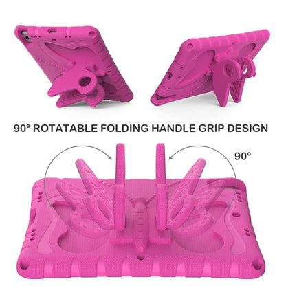 For iPad 10.2 (2021) / (2020) / (2019) / iPad Air 10.5 inch (2019) Case Butterfly Kickstand EVA Tablet Cover with Lanyard