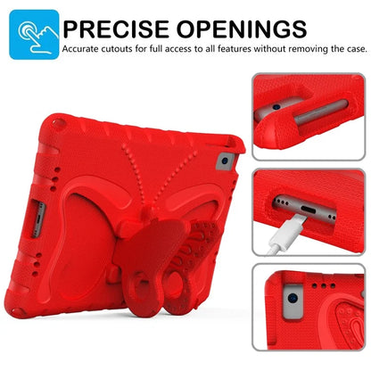 For iPad 10.2 (2021) / (2020) / (2019) / iPad Air 10.5 inch (2019) Case Butterfly Kickstand EVA Tablet Cover with Lanyard