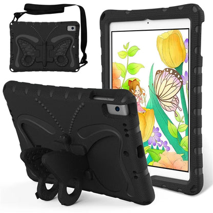 For iPad 10.2 (2021) / (2020) / (2019) / iPad Air 10.5 inch (2019) Case Butterfly Kickstand EVA Tablet Cover with Lanyard
