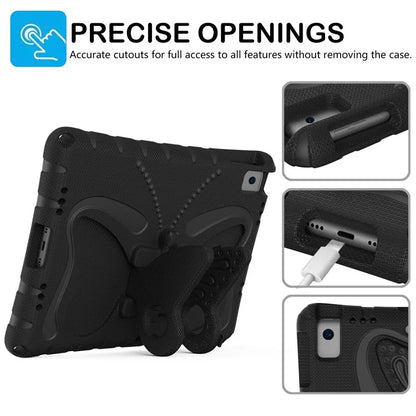 For iPad 10.2 (2021) / (2020) / (2019) / iPad Air 10.5 inch (2019) Case Butterfly Kickstand EVA Tablet Cover with Lanyard