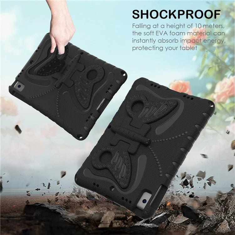 For iPad 10.2 (2021) / (2020) / (2019) / iPad Air 10.5 inch (2019) Case Butterfly Kickstand EVA Tablet Cover with Lanyard