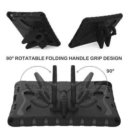 For iPad 10.2 (2021) / (2020) / (2019) / iPad Air 10.5 inch (2019) Case Butterfly Kickstand EVA Tablet Cover with Lanyard
