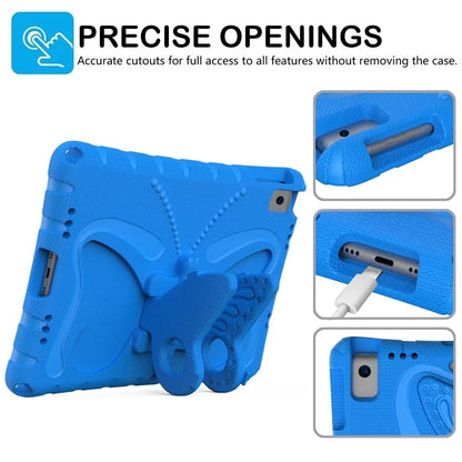 For iPad 10.2 (2021) / (2020) / (2019) / iPad Air 10.5 inch (2019) Case Butterfly Kickstand EVA Tablet Cover with Lanyard