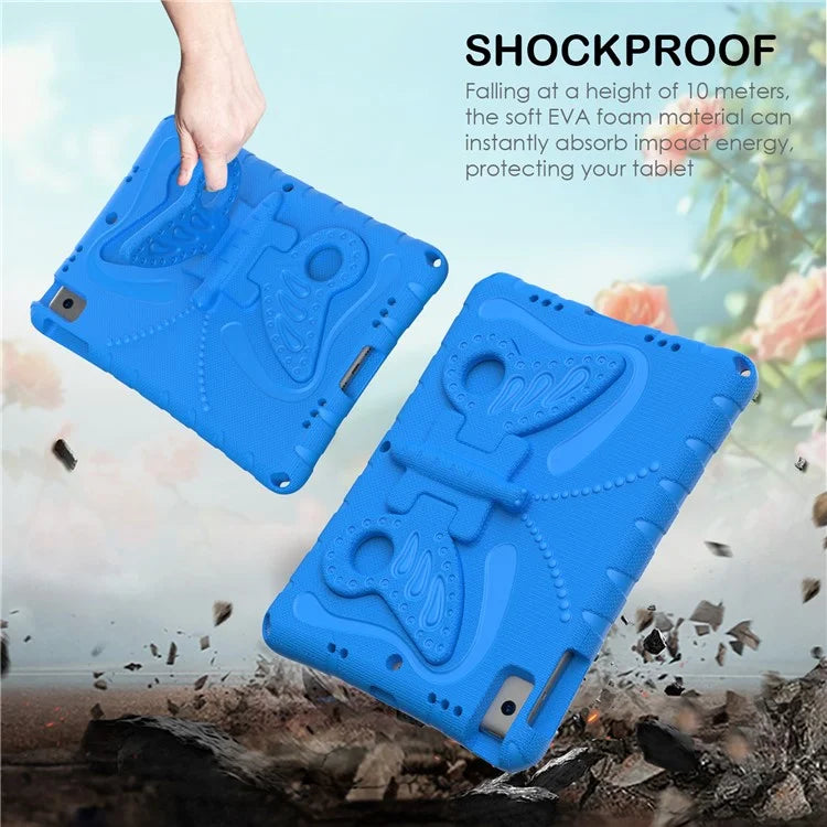 For iPad 10.2 (2021) / (2020) / (2019) / iPad Air 10.5 inch (2019) Case Butterfly Kickstand EVA Tablet Cover with Lanyard