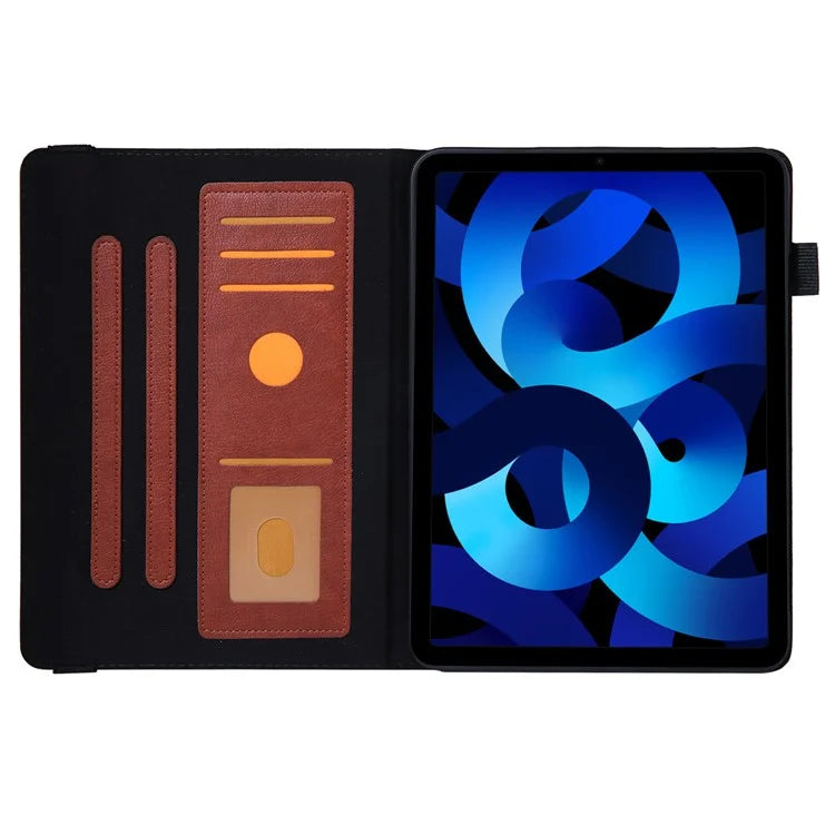 For iPad 10.9 (2022) Shockproof Case Card Slots Tablet Leather Flip Cover with Pens Holder