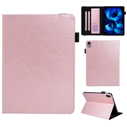 For iPad 10.9 (2022) Shockproof Case Card Slots Tablet Leather Flip Cover with Pens Holder