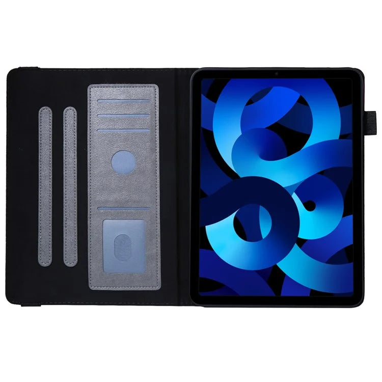 For iPad 10.9 (2022) Shockproof Case Card Slots Tablet Leather Flip Cover with Pens Holder