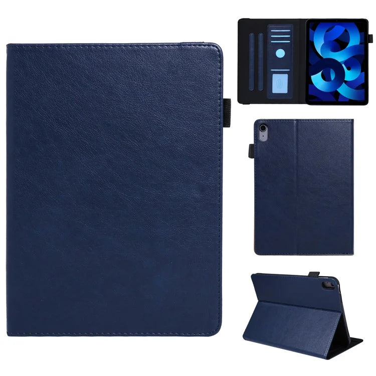 For iPad 10.9 (2022) Shockproof Case Card Slots Tablet Leather Flip Cover with Pens Holder