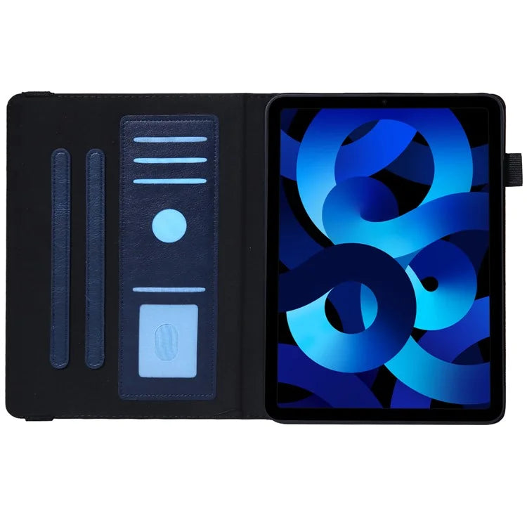 For iPad 10.9 (2022) Shockproof Case Card Slots Tablet Leather Flip Cover with Pens Holder