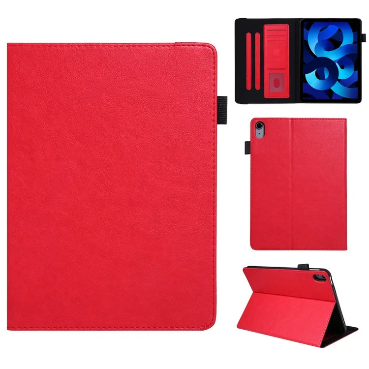 For iPad 10.9 (2022) Shockproof Case Card Slots Tablet Leather Flip Cover with Pens Holder