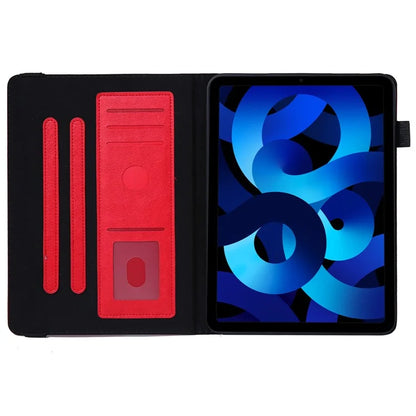 For iPad 10.9 (2022) Shockproof Case Card Slots Tablet Leather Flip Cover with Pens Holder