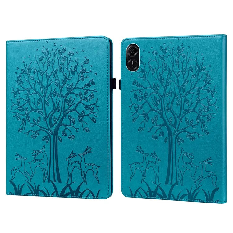 For Honor Pad X9 Case PU Leather Tree Deer Pattern Folding Stand Tablet Cover