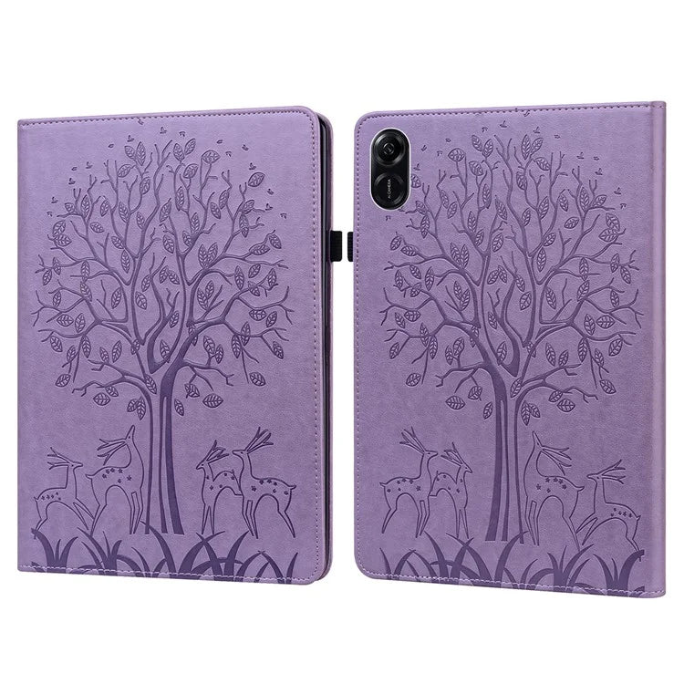 For Honor Pad X9 Case PU Leather Tree Deer Pattern Folding Stand Tablet Cover