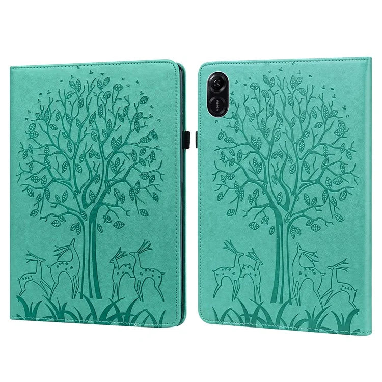 For Honor Pad X9 Case PU Leather Tree Deer Pattern Folding Stand Tablet Cover