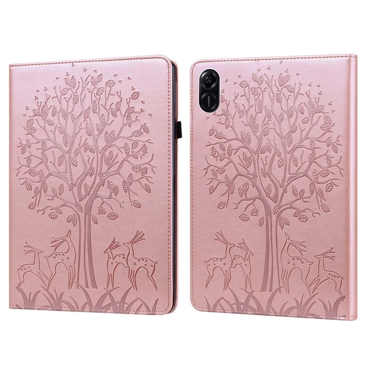 For Honor Pad X9 Case PU Leather Tree Deer Pattern Folding Stand Tablet Cover