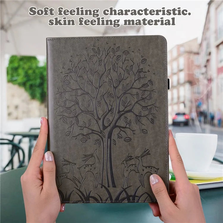 For Honor Pad X9 Case PU Leather Tree Deer Pattern Folding Stand Tablet Cover