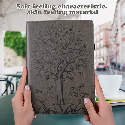 For Honor Pad X9 Case PU Leather Tree Deer Pattern Folding Stand Tablet Cover