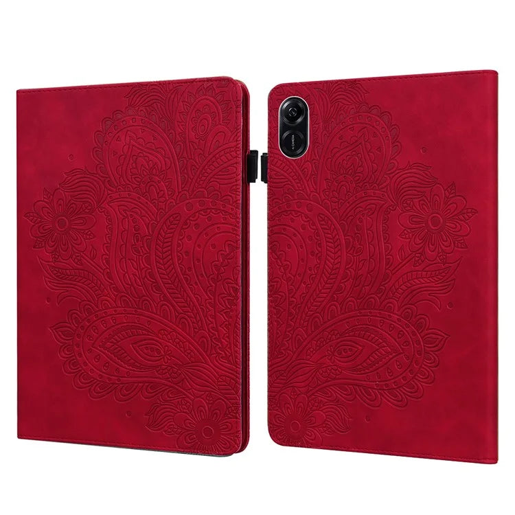 For Honor Pad X9 Case Flower Pattern PU Leather Folio Stand Tablet Cover with Card Slots