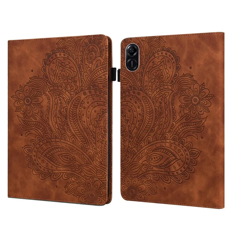 For Honor Pad X9 Case Flower Pattern PU Leather Folio Stand Tablet Cover with Card Slots