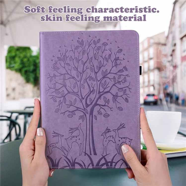 For Honor Pad 8 Case PU Leather Tree Deer Pattern Tablet Cover with Card Slots