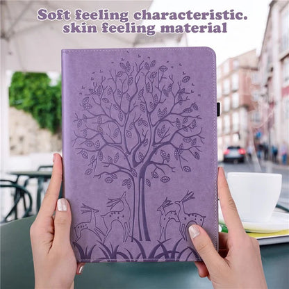 For Honor Pad 8 Case PU Leather Tree Deer Pattern Tablet Cover with Card Slots