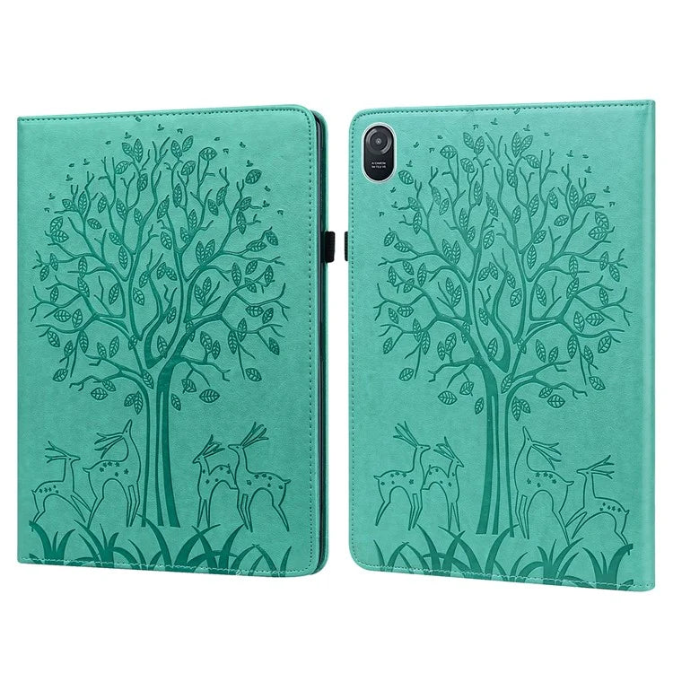 For Honor Pad 8 Case PU Leather Tree Deer Pattern Tablet Cover with Card Slots