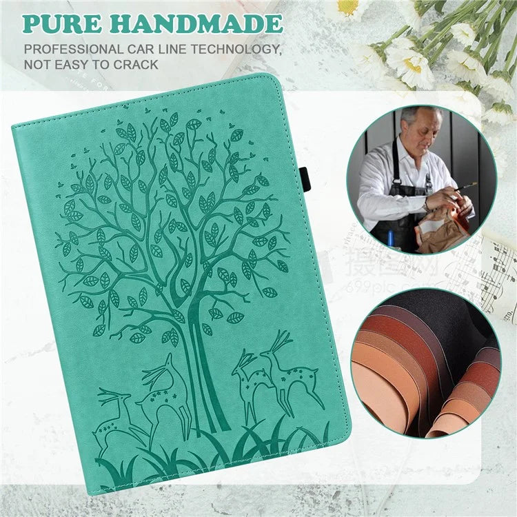 For Honor Pad 8 Case PU Leather Tree Deer Pattern Tablet Cover with Card Slots