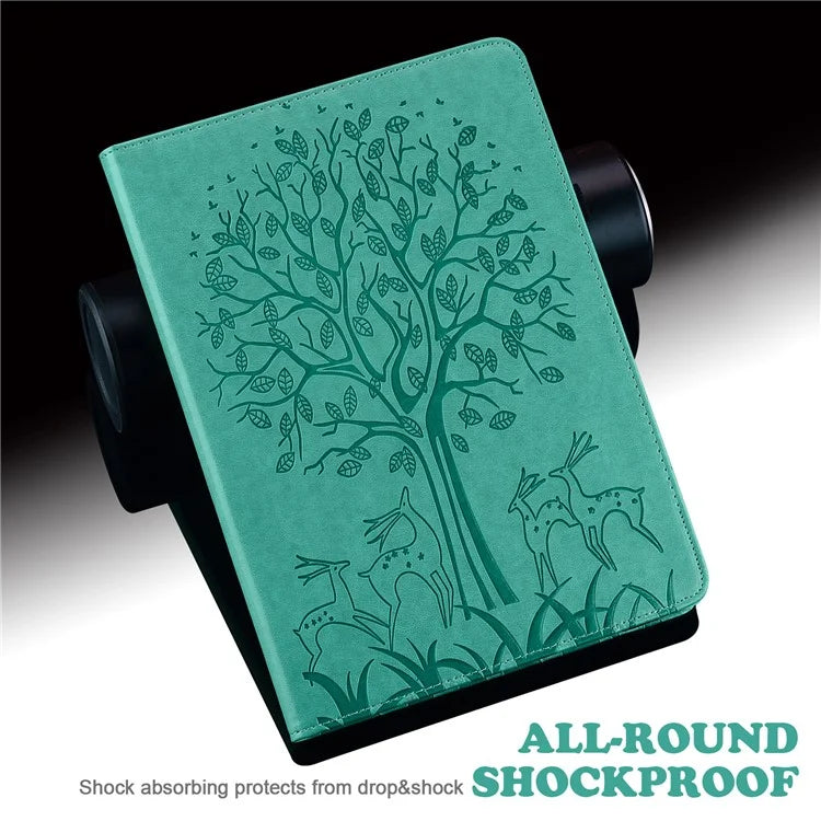 For Honor Pad 8 Case PU Leather Tree Deer Pattern Tablet Cover with Card Slots