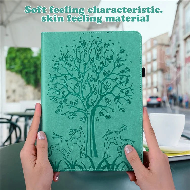 For Honor Pad 8 Case PU Leather Tree Deer Pattern Tablet Cover with Card Slots