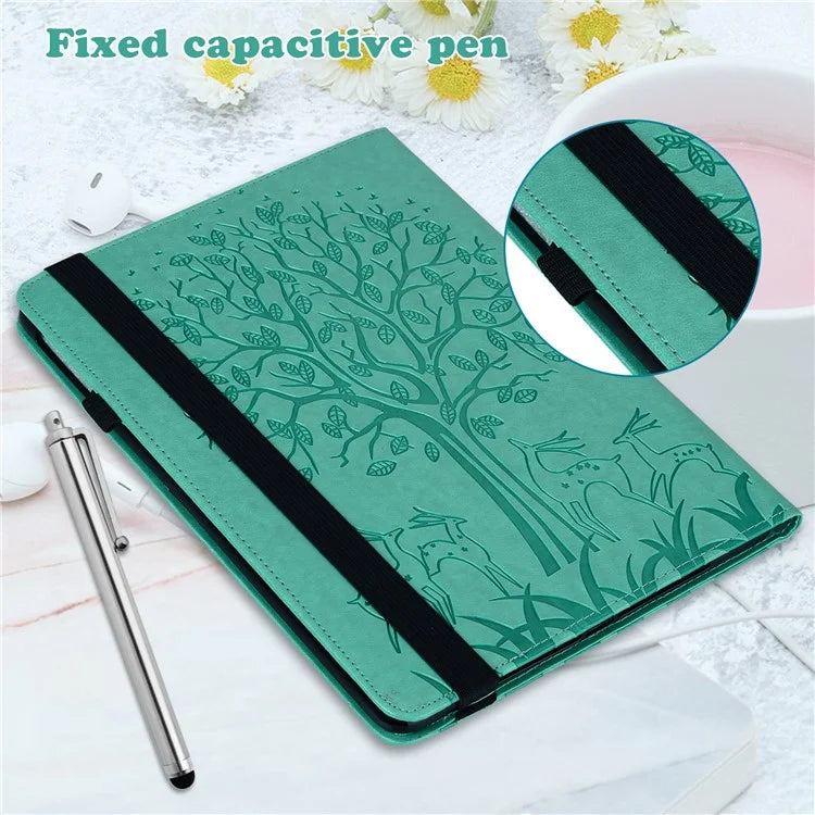 For Honor Pad 8 Case PU Leather Tree Deer Pattern Tablet Cover with Card Slots